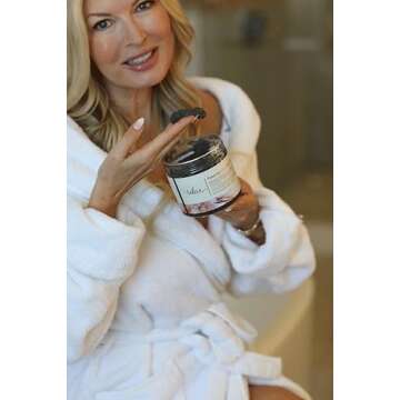 Manna Kadar Beauty Champagne Charcoal Scrub, 18.34 Oz - Detoxify, Exfoliate, Hydrate, Moisturize, Restore Skin, Gentle Body Scrubs, Leaves Skin Polished, Hydrated, & Refreshed, Buff Away Dead Skin