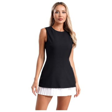 Stylish Hularka Womens Sleeveless Round Neck A-Line Cocktail Party Dress