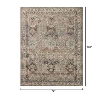 Loloi Amber Lewis Billie Collection, Clay & Sage 6'-0" x 9'-0" Area Rug – Antique & Distressed Acc...