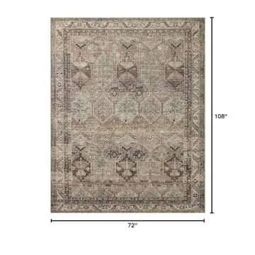 Loloi Amber Lewis Billie Collection, Clay & Sage 6'-0" x 9'-0" Area Rug – Antique & Distressed Acc...