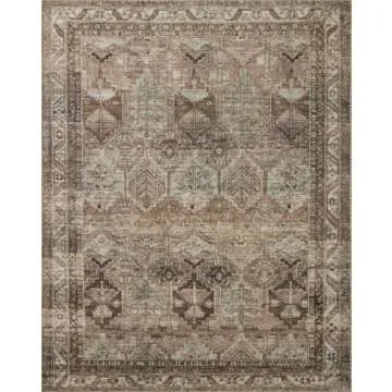 Loloi Amber Lewis Billie Collection, Clay & Sage 6'-0" x 9'-0" Area Rug – Antique & Distressed Accent Rugs for Living Room, Bedroom, Entryway & Hallway, No Shed High Traffic Area Home Decor Rug