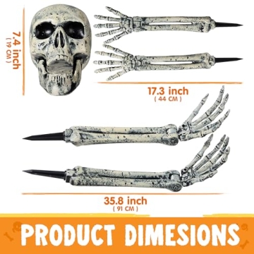 JOYIN 5 Pcs Halloween Skeleton Decorations for Outdoor