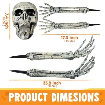 JOYIN 5 Pcs Halloween Skeleton Decorations for Outdoor