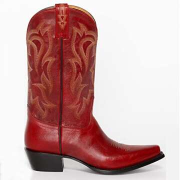 Stylish MissHeel Red Cowgirl Boots for Women