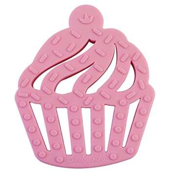 Itzy Ritzy Silicone Baby Teether – BPA-Free Infant Teether with Easy-to-Hold Design & Textured Bac...