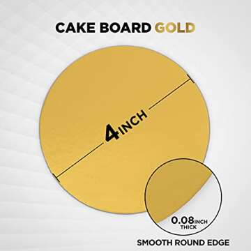 Elegant 4 Inch Gold Cake Boards for Mini Pastries