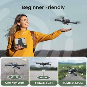 Holy Stone Drone for Kids Adults with 1080P HD Adjustable Camera, Fold-able RC Quadcopter for Beginners with 30 Mins Flight, Gravity Sensor, Voice Control, Trajectory Flight, Storage Case, HS260