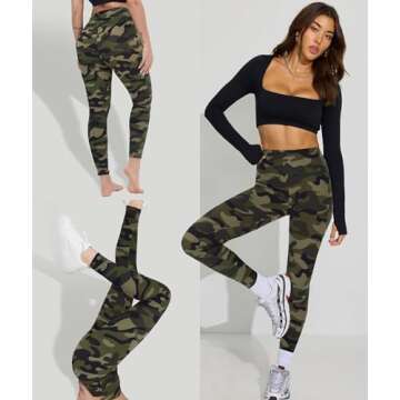 GAYHAY High Waisted Leggings for Women - Soft Opaque Slim Tummy Control Printed Pants for Running Cy...