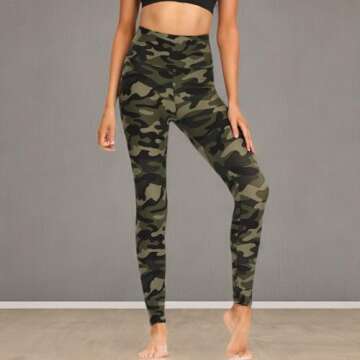 GAYHAY High Waisted Leggings for Women - Soft Opaque Slim Tummy Control Printed Pants for Running Cycling Yoga