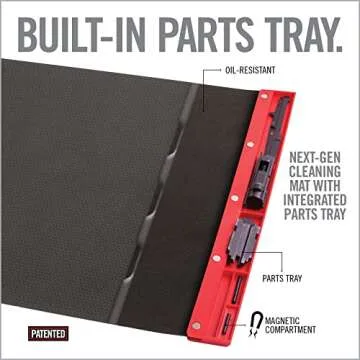Real Avid Universal Smart Mat - 43x16”, Large Gun Cleaning Mat With Integrated Red Parts Tray, Gun Oil Resistant, Non-Slip, Padded Cleaning Mat, Great Rifle Cleaning Mat for Gun Cleaning Kits,charcoal
