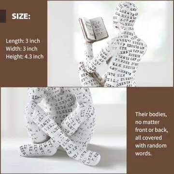 GRAPMKTG Home Decor Pulp Reading Women Thinker Statue Aesthetic Sculpture Room Decor Modern Abstract Decoration on Shelf Table Desk for Living Room Office Bedroom A