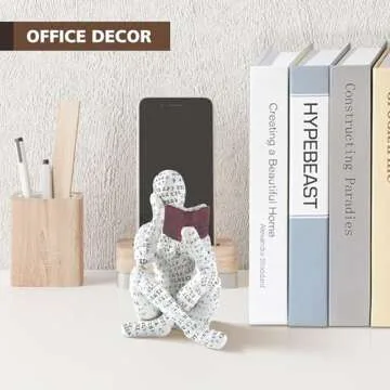 GRAPMKTG Home Decor Pulp Reading Women Thinker Statue Aesthetic Sculpture Room Decor Modern Abstract Decoration on Shelf Table Desk for Living Room Office Bedroom A
