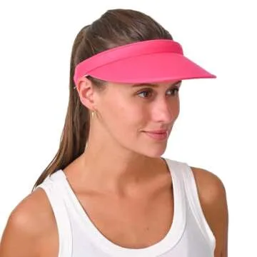 2 Pack Sports Visor Hats Women Men Clip On UV Protection Sun Visors Hat Summer Golf Beach Caps White Pink