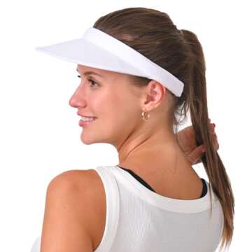 2 Pack Sports Visor Hats Women Men Clip On UV Protection Sun Visors Hat Summer Golf Beach Caps White Pink