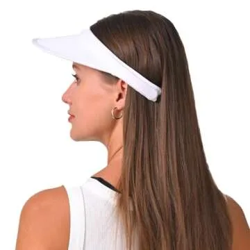 2 Pack Sports Visor Hats Women Men Clip On UV Protection Sun Visors Hat Summer Golf Beach Caps White Pink
