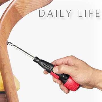 SHENHAOXU 3.6V Cordless Electric Screwdriver Rechargeable portable Mini Rotary Home Gadget，Automatic Manual all in one with LED Light and USB-C Charging Cable RED