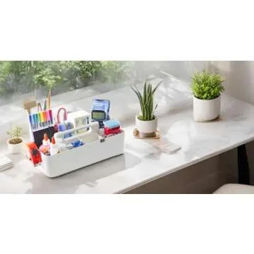 Enjoy Organizer New Office Storage Portable Organizer DIY basket Caddy -MADE IN USA (Ivory)