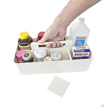 Enjoy Organizer New Office Storage Portable Organizer DIY basket Caddy -MADE IN USA (Ivory)