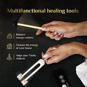 Tuning Forks for Healing Set (128Hz, 256Hz, 512Hz) — Essential Yoga and Meditation Accessories & Sound Therapy Devices