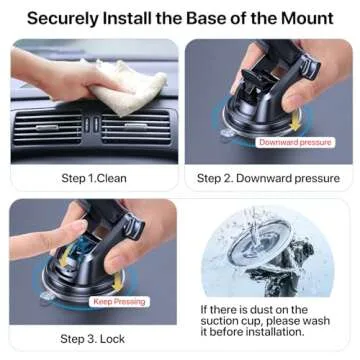 LOTUNY Universal Phone Mount for Car, Reliable Suction Hands-Free Car Phone Holder Mount, Automobile...