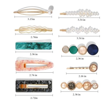 20 PCS Macaron Pearl Hair Clips Set for Fashion