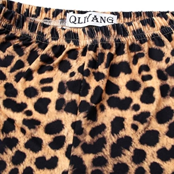 QLIyang Girls Ruffle Leggings Leopard Print Bell Bottoms Flare Pants 3T