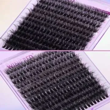 Fluffy Lash Extension Kit Lash Clusters Thick Individual Lashes 10-16mm Eyelashes Extension Kit 50D Wispy Mink Lash Kit Cluster Lashes with Lash Bond and Seal by Winifred