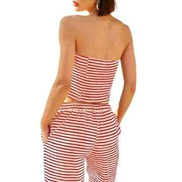 Stylish Panadila Women's Striped Two Piece Set for Summer