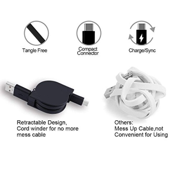 Retractable USB Type C Charger and Data Sync Cable