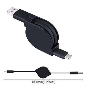 Retractable USB Type C Charger and Data Sync Cable