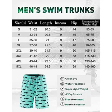 APTRO Swim Trunks 9" Quick Dry for Big & Tall