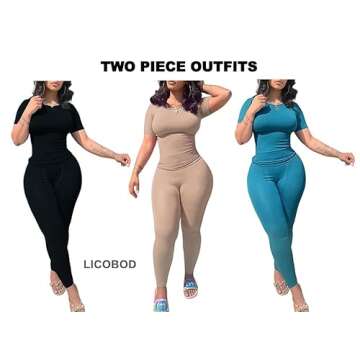 LICOBOD XS-3XL Casual Workout Two Piece Outfits for Women Short Sleeve T-shirt+Elastic High Waist Shorts Sets Streetwear