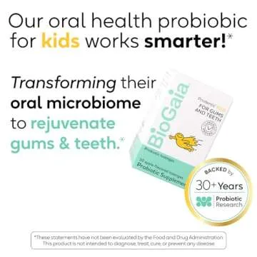 BioGaia Prodentis Kids | Dental Probiotics for Teeth and Gums | Promotes Good Oral Health & Gut Health Too | Oral Probiotics | 30 Apple-Flavored Lozenges | 1-Pack