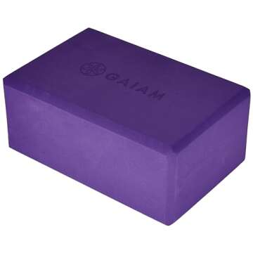 Gaiam Yoga Block - Supportive Latex-Free Eva Foam - Soft Non-Slip Surface with Beveled Edges for Yoga, Pilates, Meditation - Yoga Accessories for Stability, Balance, Deepen Stretches