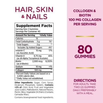 Nature's Bounty Hair Skin & Nails Gummies with Biotin 2500 mcg