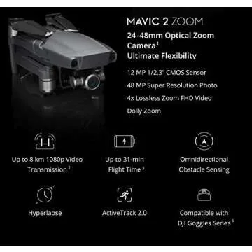DJI Mavic 2 Zoom Fly More Combo Deluxe Bundle (3 Batteries, ND Filters Set, Charging Hub, Landing Pad, Extreme microSDXC Card and More)