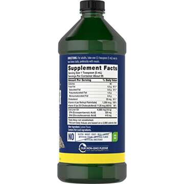 Carlyle Cod Liver Oil Liquid | 16 fl oz | Pack of 3 Bottles | Lemon Flavor | Norwegian | Non GMO, Gl...