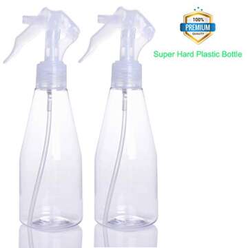 3Pcs Misting Spray Bottle, 200ml/6.8oz Plastic Clear Empty Container Hair Sprayer for Essential Oils Gardening Cleaning Travel Skin Care