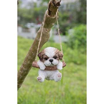 Hi-Line Gift Ltd 87704-A Shih Tzu Puppy Hanging Statue