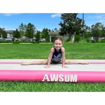 AWSUM 10ft Tumbling Mats with Roller Inflatable Gymnastics Mat Tumble Track with Electric Pump for Home Use/Gym