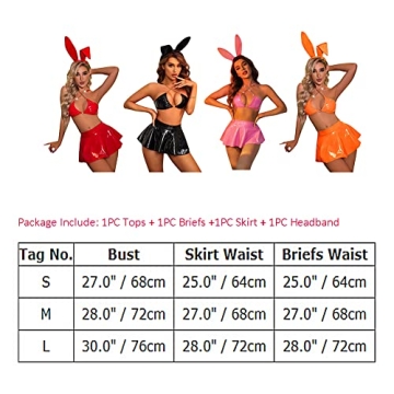 ABAFIP Women's Shiny Rave Outfit Festival Costume Set