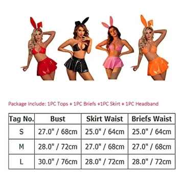 ABAFIP Women's Shiny Rave Outfit Festival Costume Set