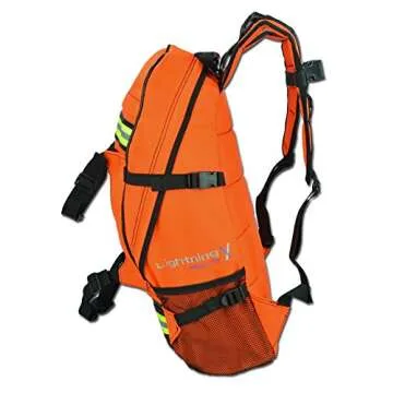 Lightning X First Responder EMT/EMS Backpack Stocked First Aid Supplies Kit B (Fluorescent Orange)