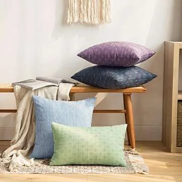 MIULEE Decorative Burlap Linen Pillow Covers for Home