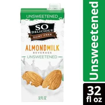 So Delicious Dairy Free Shelf-Stable Almond Milk, Unsweetened, Vegan, Non-GMO Project Verified, 1 Quart (Pack of 6)