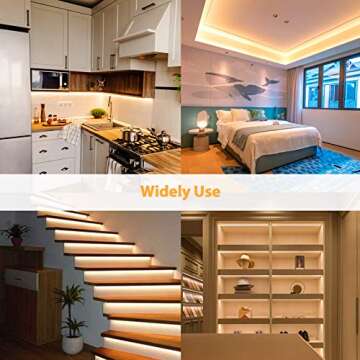 Lamomo LED Neon Rope Lights, 16.4ft/5m Warm White Neon Light Strip,12V Flexible Waterproof LED Strip, Silicone Neon Lights for Kitchen Bedroom Indoor Outdoor Decoration（Power Adapter not Included）