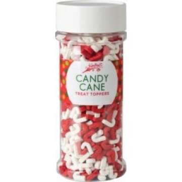 Festival Candy Cane Treat Toppers Sprinkles 4 Ounce Jar