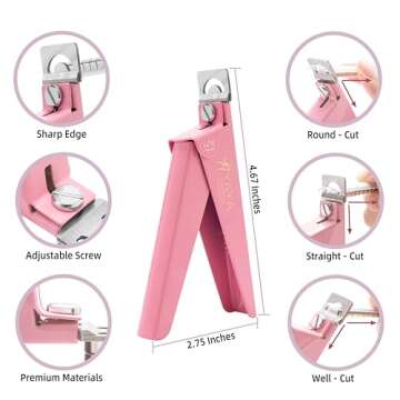 Yaya Acrylic False Nail Clippers with Magnets,Nail cutters for nail tips magnet, Nail Tip Cutter with Length Measurement, Acrylic Nail Cutter With Sizer Magnets, Manicure Tool for Salon Home Nail Art.