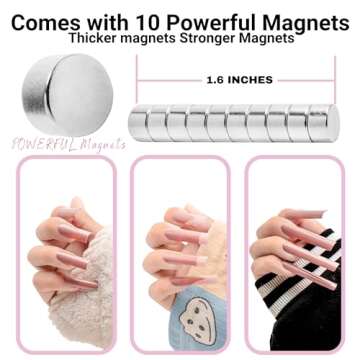 Yaya Acrylic False Nail Clippers with Magnets,Nail cutters for nail tips magnet, Nail Tip Cutter with Length Measurement, Acrylic Nail Cutter With Sizer Magnets, Manicure Tool for Salon Home Nail Art.