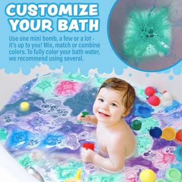 Tub Works® Lil' Bursts™ Mini Bath Bombs for Kids, 90 Count, Gumdrop | Nontoxic | Tiny Kids Bath Bombs with A Burst of Color, Foam & Bubbles | Customize Kids Bath with Fun Bath Colors | Create Bath Art